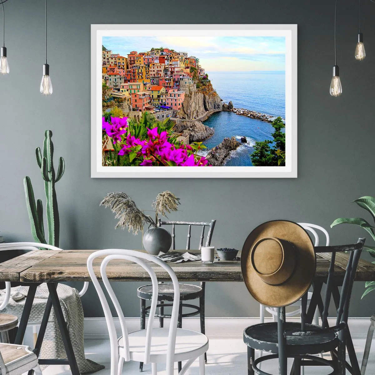 Póster en marco blanco - La ciudad de la risa - 91x61 cm