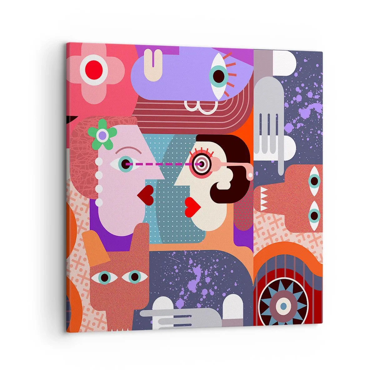 Cuadro sobre lienzo - Impresión de Imagen - Cara a cara - 50x50 cm