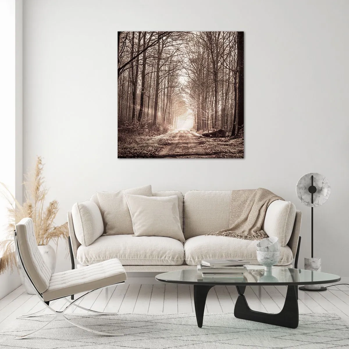 Cuadro sobre vidrio - Impresiones sobre Vidrio - La catedral del bosque - 60x60 cm