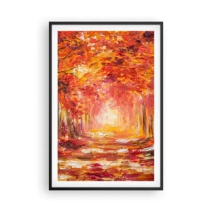 Póster en marco negro - Bosque de cobre - 61x91 cm