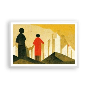Póster en marco blanco - Todavía lejos del destino - 91x61 cm