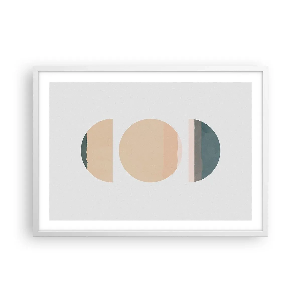 Póster en marco blanco - Círculo tras círculo - 70x50 cm