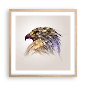Póster en marco roble claro - Retrato de un guerrero - 50x50 cm