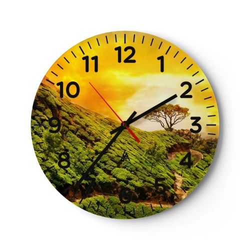 Reloj de pared - Reloj de vidrio - Por un camino sinuoso, por una verde pendiente - 30x30 cm