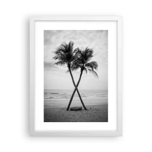 Póster en marco blanco - Las eternas inquilinas de la playa - 30x40 cm