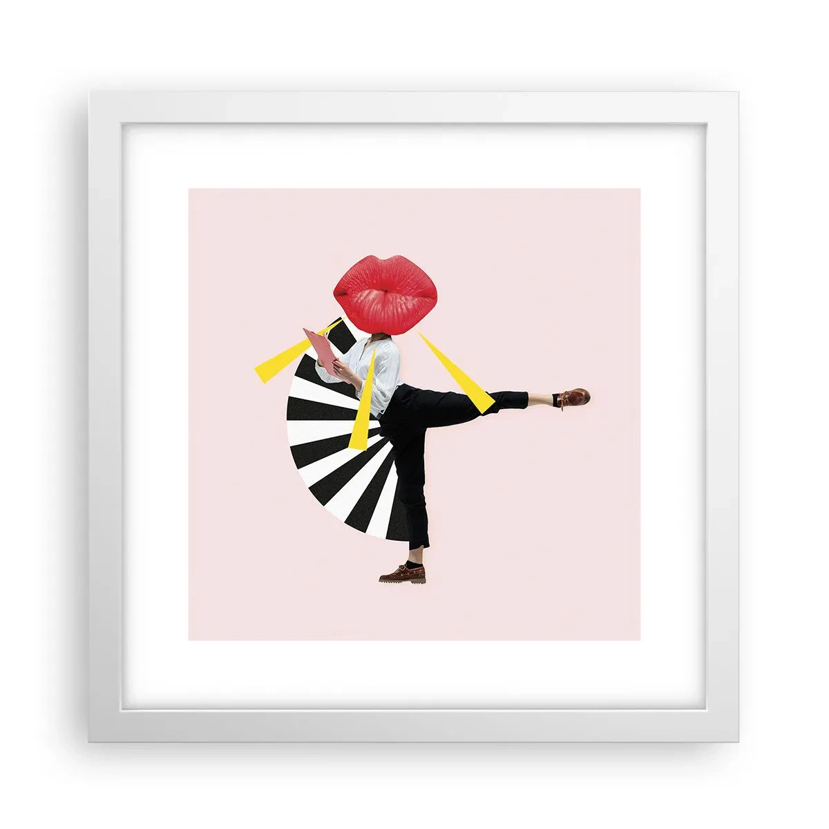 Póster en marco blanco - Arte pop surrealista - 30x30 cm
