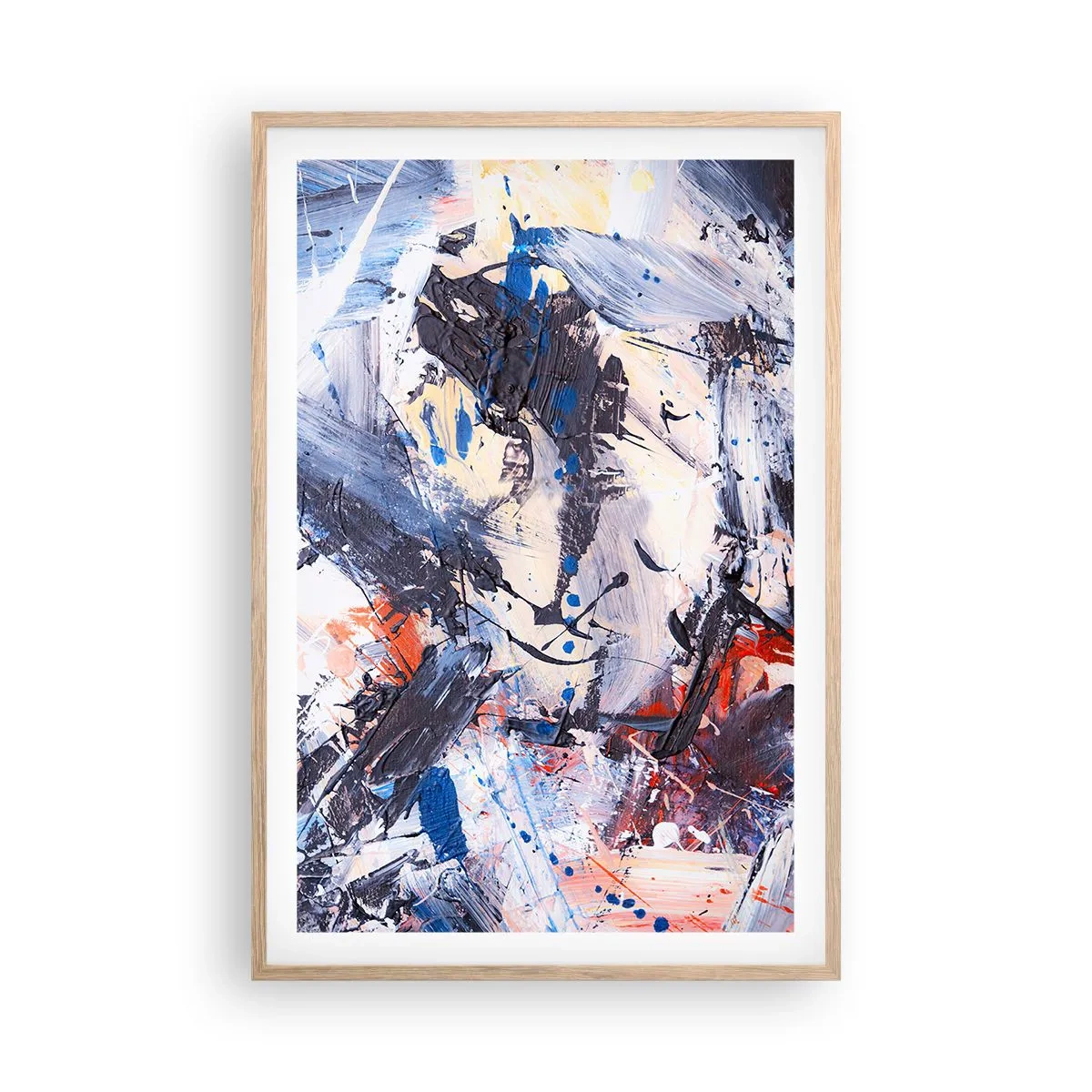 Póster en marco roble claro - Danza loca de la abstracción - 61x91 cm