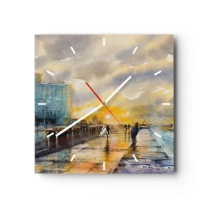 Reloj de pared - Reloj de vidrio - Vida en la orilla - 40x40 cm