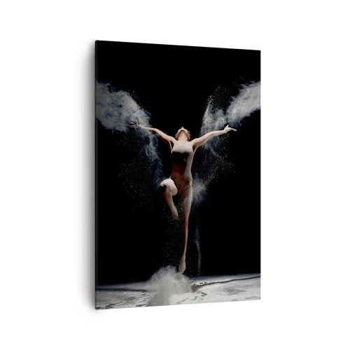 Cuadro sobre lienzo - Impresión de Imagen - Una bailarina en movimiento con un llamativo efecto de polvo sobre un fondo negro. - 70x100cm - Los duendes existen - Decoración de pared moderna para salón y dormitorio ARTTOR