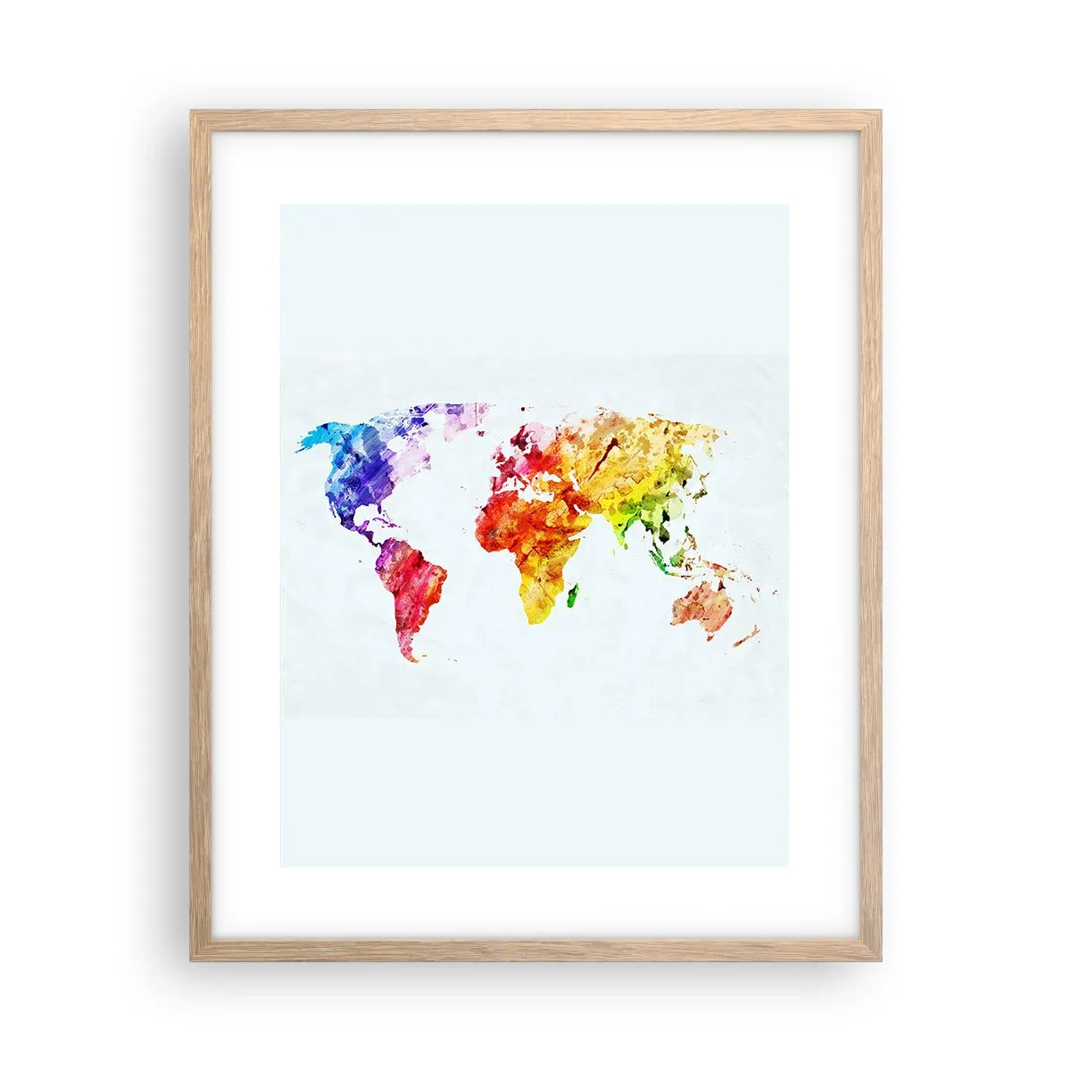 Póster en marco roble claro - Todos los colores del mundo - 40x50 cm
