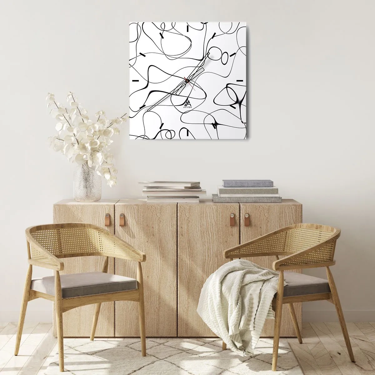 Reloj de pared - Reloj de vidrio - Los caminos de la vida, las vicisitudes del destino - 40x40 cm