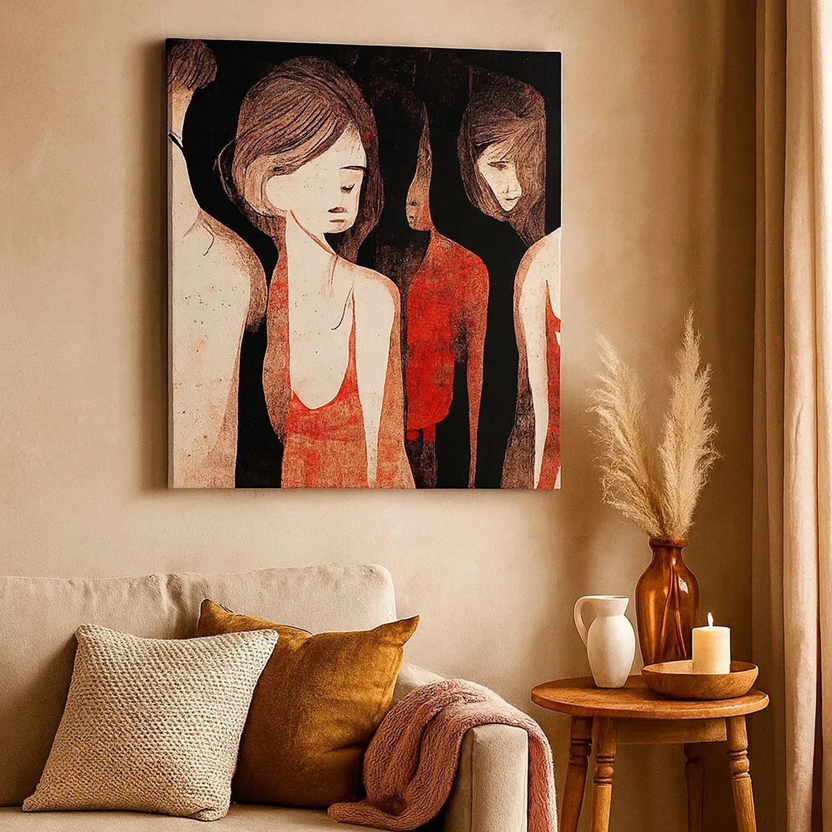 Cuadro sobre lienzo - Impresión de Imagen - Madonnas de la oscuridad - 30x30 cm