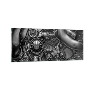 Cuadro sobre vidrio - Impresiones sobre Vidrio - La poesía de la mecánica - 100x40 cm
