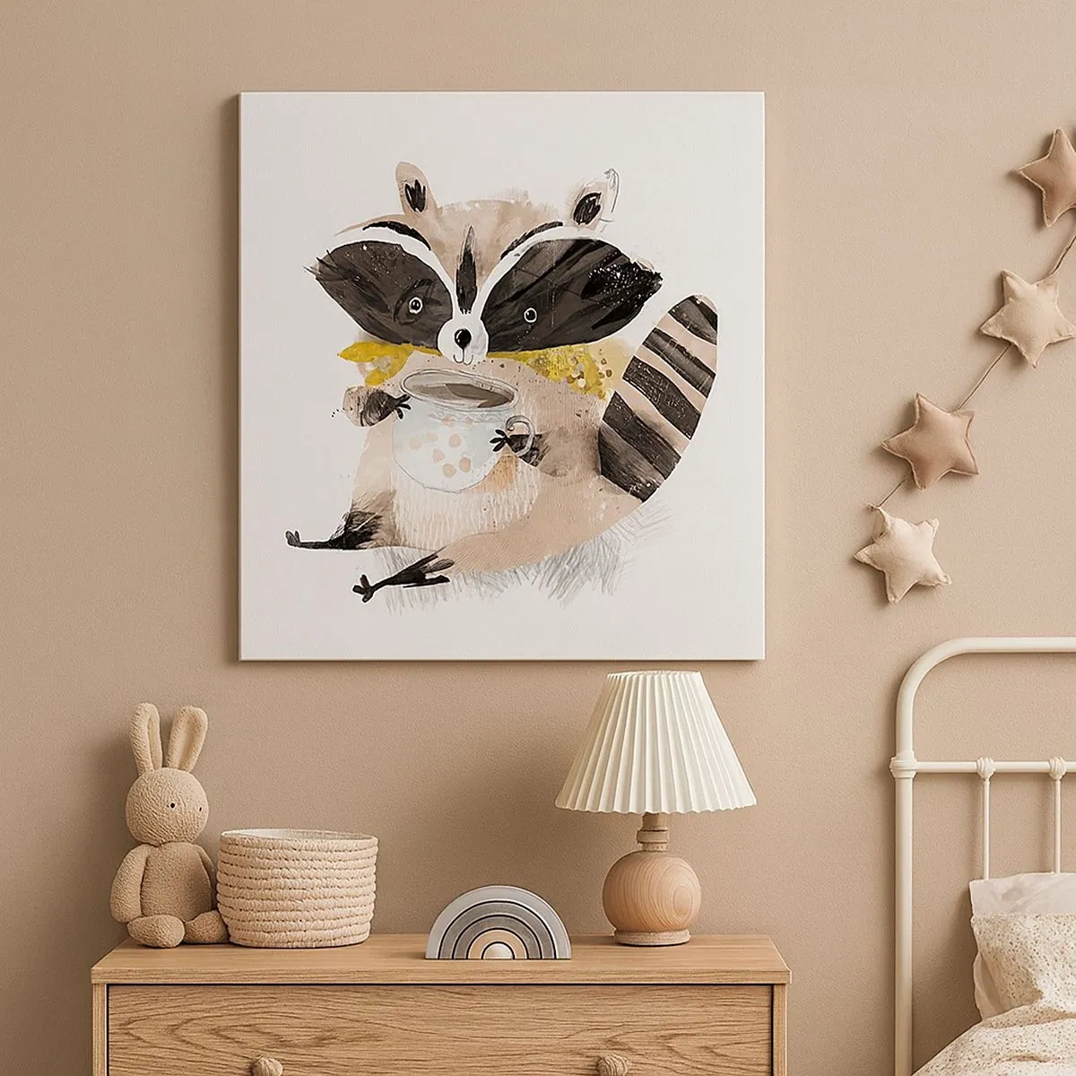 Cuadro sobre lienzo - Impresión de Imagen - Mi amigo mapache - 30x30 cm
