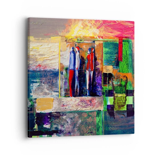 Cuadro sobre lienzo - Impresión de Imagen - Relaciones y emociones - 40x40 cm