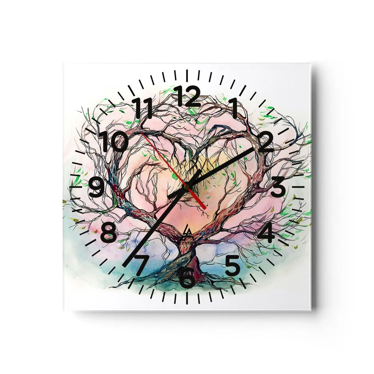 Reloj de pared - Reloj de vidrio - Juntos contra los vientos - 30x30 cm