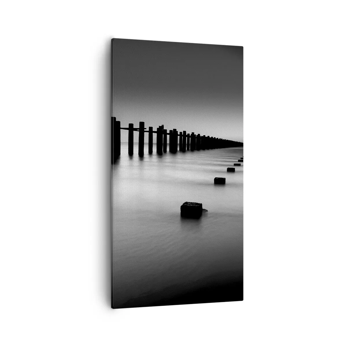 Cuadro sobre lienzo - Impresión de Imagen - Valles grises en la niebla - 55x100 cm