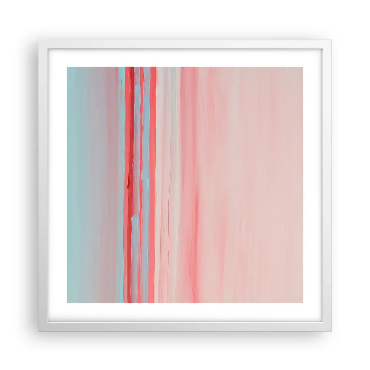 Póster en marco blanco - Abstracción al amanecer - 50x50 cm