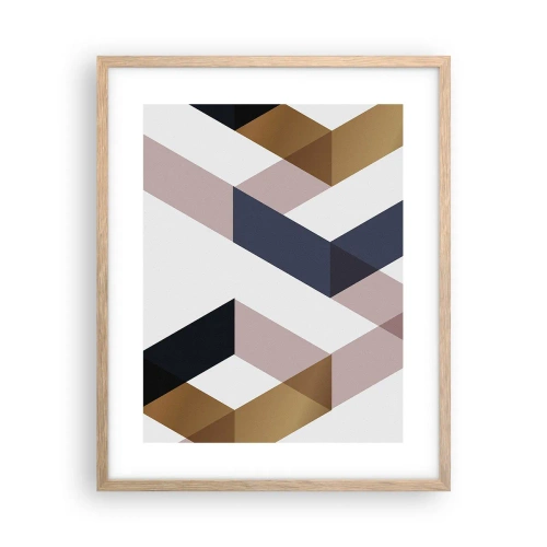 Póster en marco roble claro - Rectas y ángulos - 40x50 cm