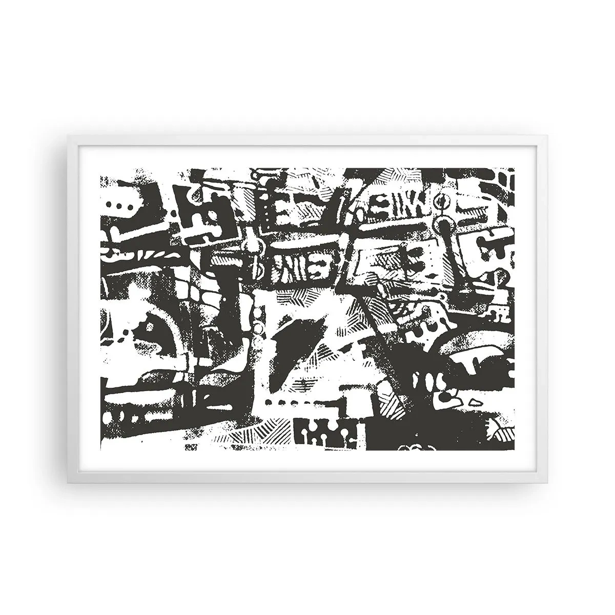 Póster en marco blanco - ¿Orden o caos? - 70x50 cm