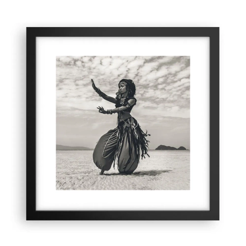 Póster en marco negro - Danza de las Islas del Sur - 30x30 cm
