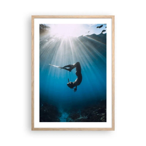 Póster en marco roble claro - Danza subacuática - 50x70 cm