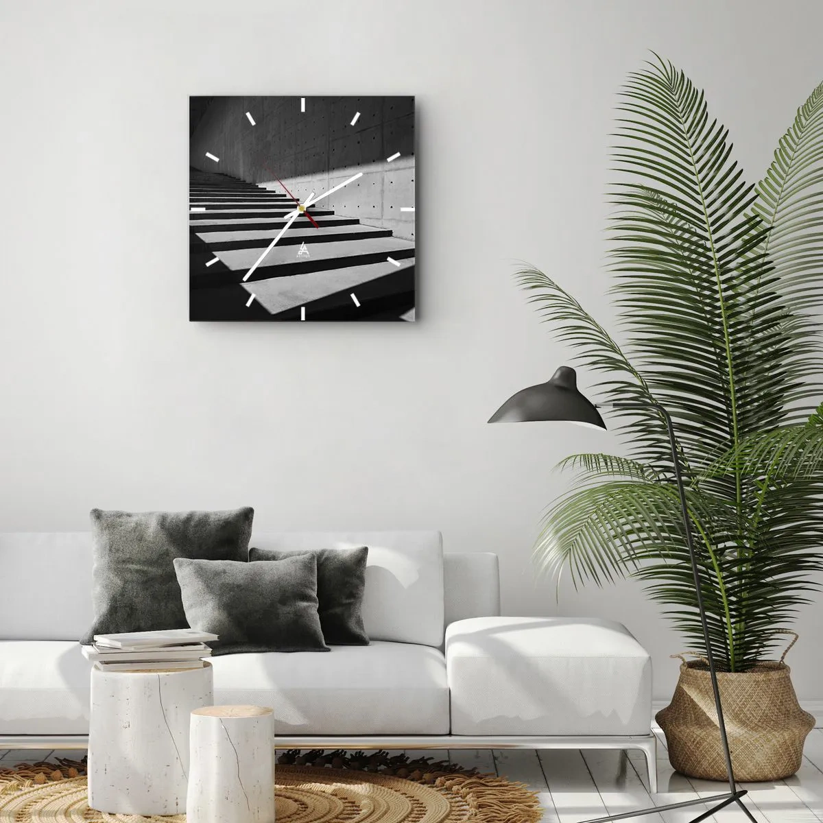 Reloj de pared - Reloj de vidrio - La cruda belleza del modernismo - 30x30 cm