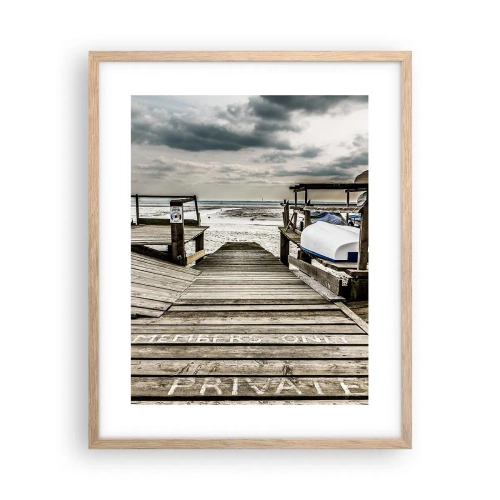 Póster en marco roble claro - La playa del norte - 40x50 cm