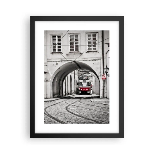 Póster en marco negro - A través del laberinto urbano - 30x40 cm