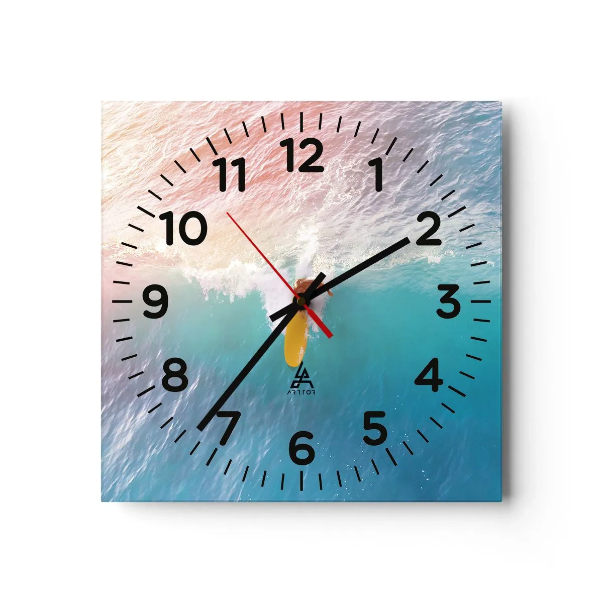 Reloj de pared - Reloj de vidrio - Jinete del océano - 30x30 cm