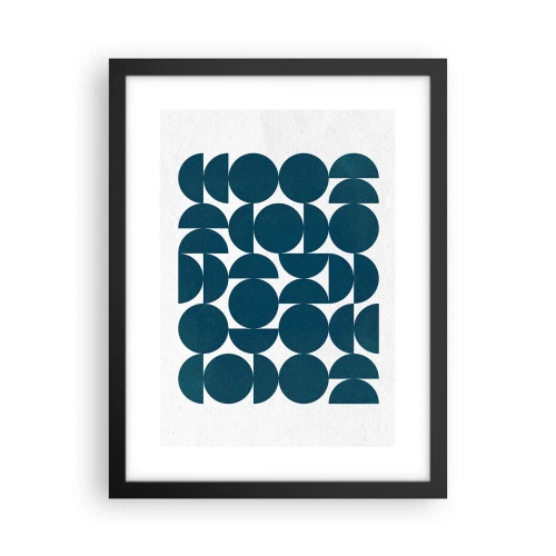Póster en marco negro - Círculos y semicírculos - 30x40 cm
