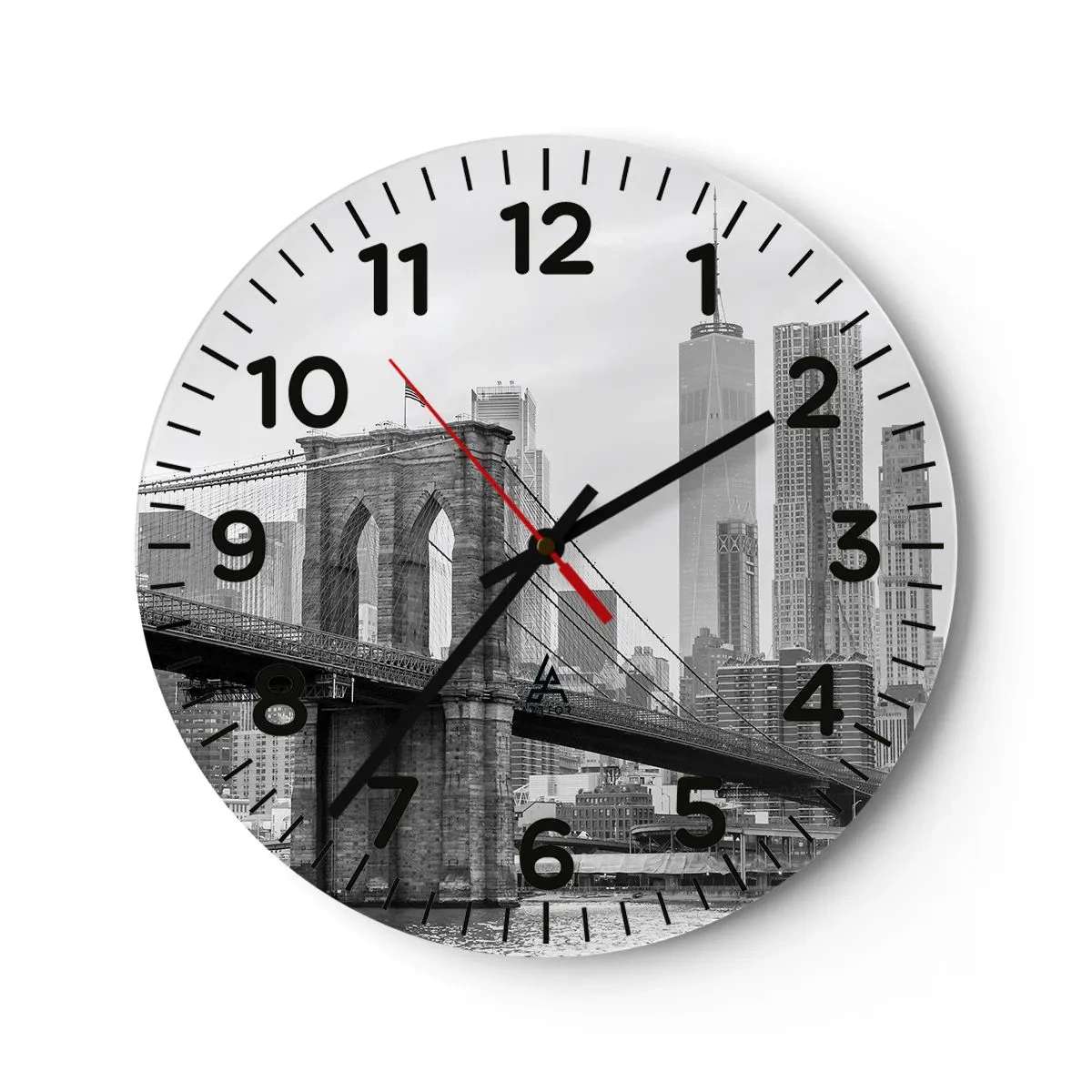 Reloj de pared - Reloj de vidrio - Vibraciones de Nueva York - 30x30 cm