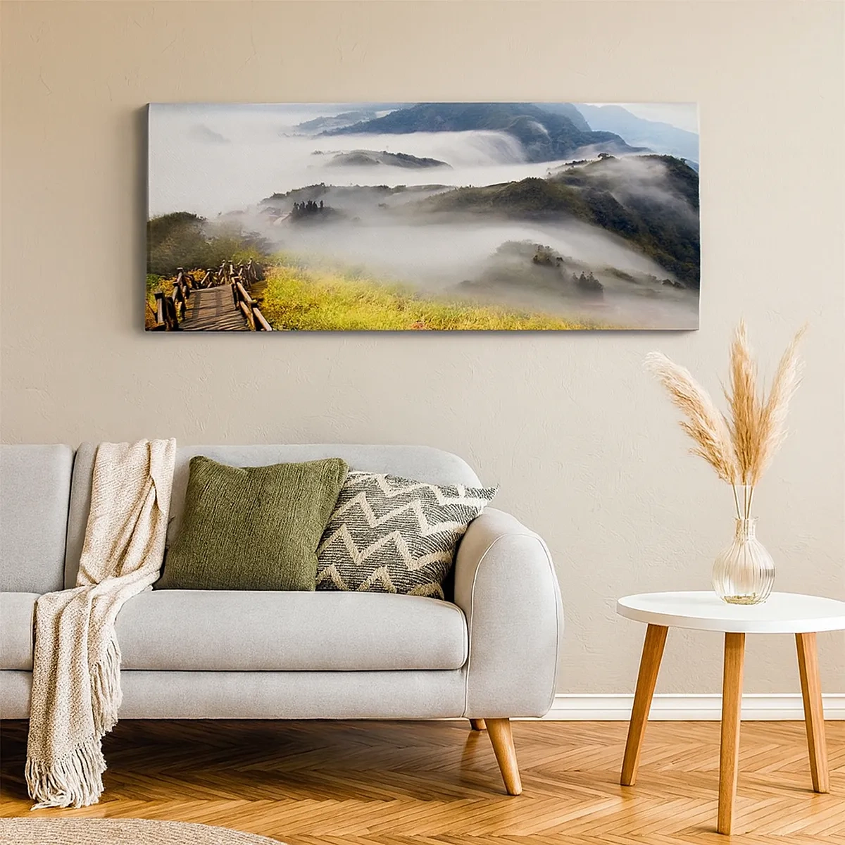 Cuadro sobre lienzo - Impresión de Imagen - Tejido de resplandor y niebla - 30x30 cm