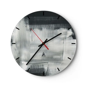 Reloj de pared - Reloj de vidrio - Tejido vertical y horizontal - 40x40 cm