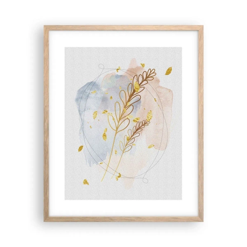 Póster en marco roble claro - Ráfaga dorada - 40x50 cm