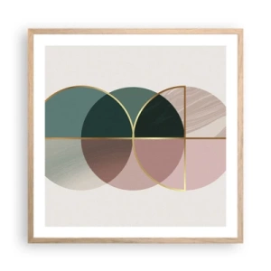 Póster en marco roble claro - Círculo tras círculo... - 60x60 cm