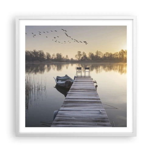 Póster en marco blanco - Volveré en un rato - 60x60 cm