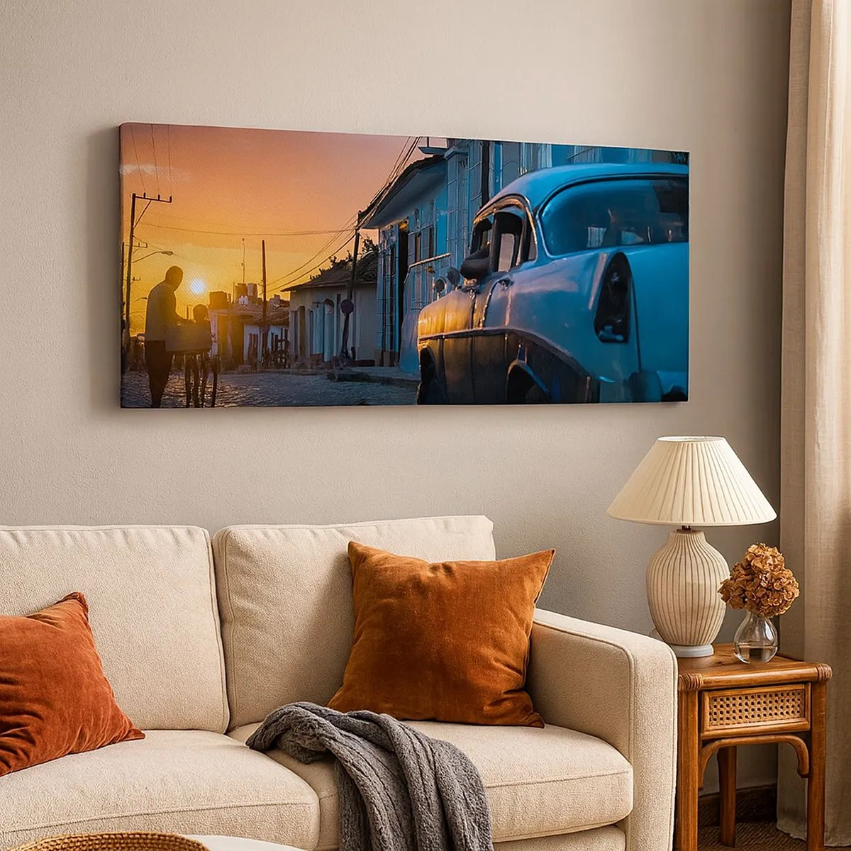 Cuadro sobre lienzo - Impresión de Imagen - Aquí el tiempo se ralentiza - 100x40 cm