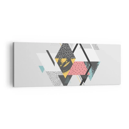 Cuadro sobre lienzo - Impresión de Imagen - Patrones geométricos sobre un fondo claro - 140x50cm - Una variación del triángulo y el rombo - Decoración de pared moderna para salón y dormitorio ARTTOR