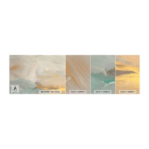 Muestra de fotomural autoadhesivo Deluxe Sticker - Abstracción - una tierra de dulzura - Pedazo, Brillante, minimalista - 100x30 cm