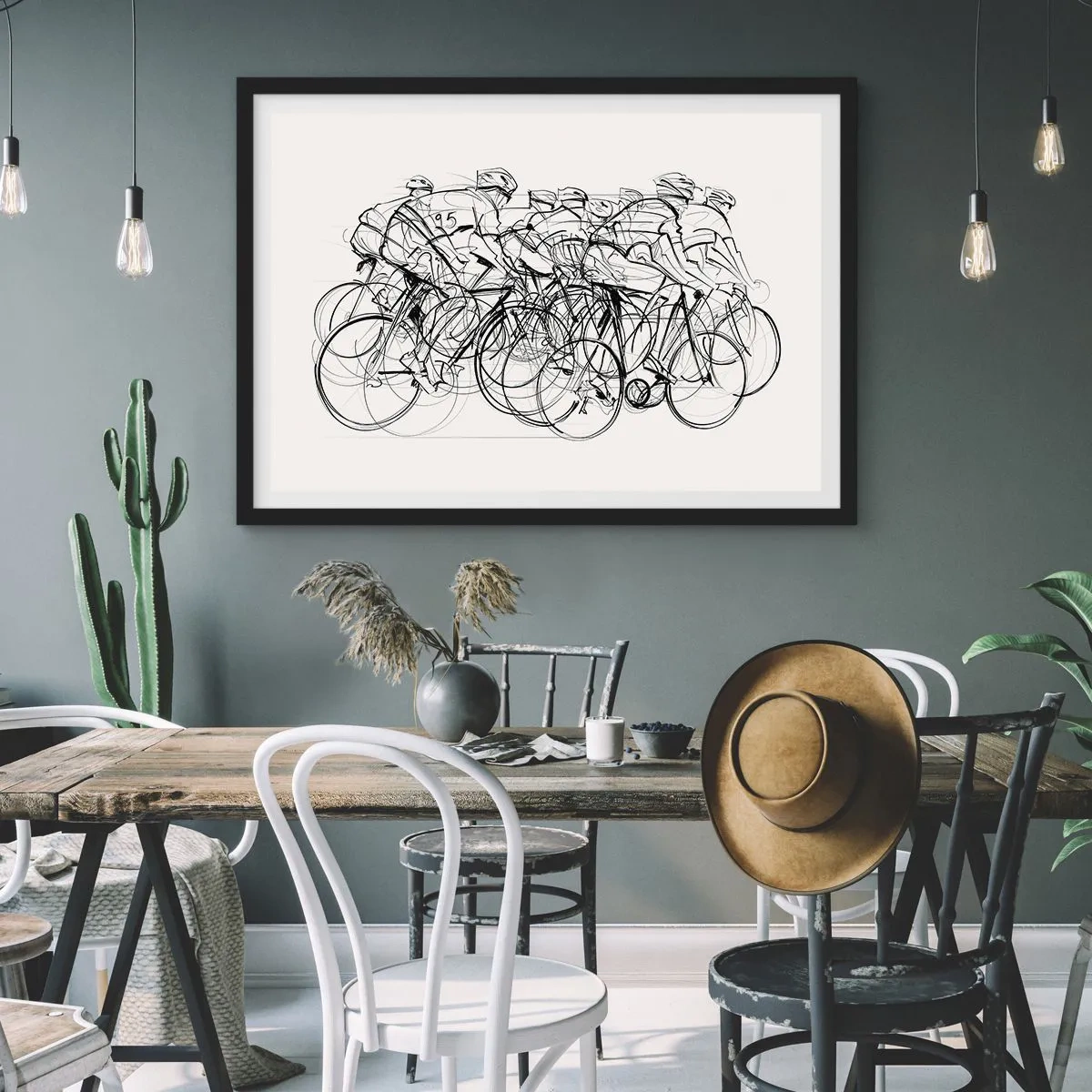 Póster en marco negro - Juntos como un equipo - 50x40 cm