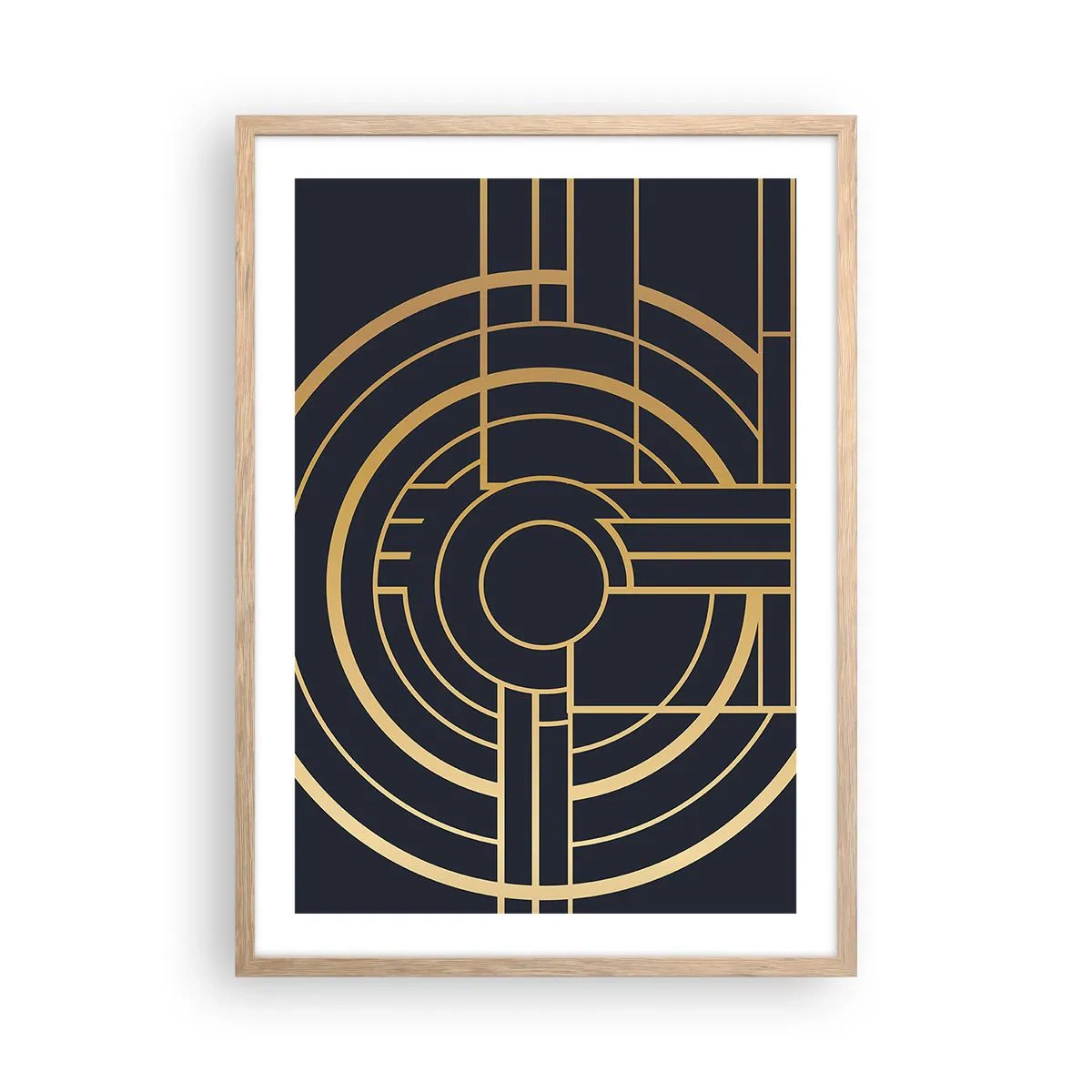 Póster en marco roble claro - Giro de los elementos - 50x70 cm