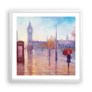 Póster en marco blanco - Un día de otoño en Londres - 50x50 cm
