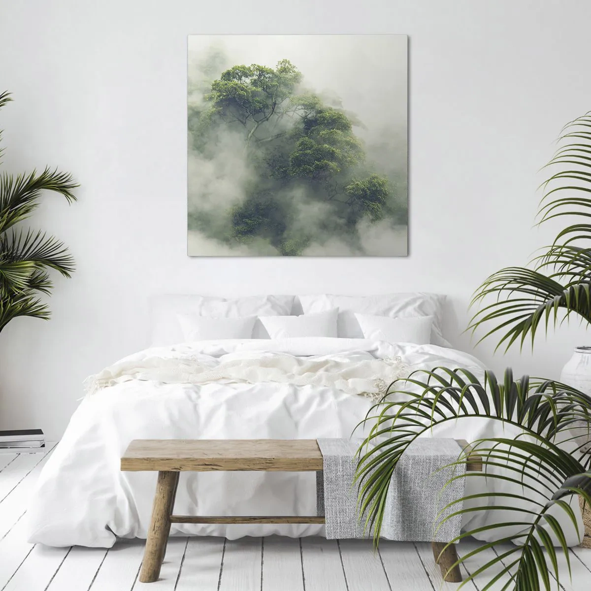 Cuadro sobre lienzo - Impresión de Imagen - Envuelto en niebla - 50x50 cm