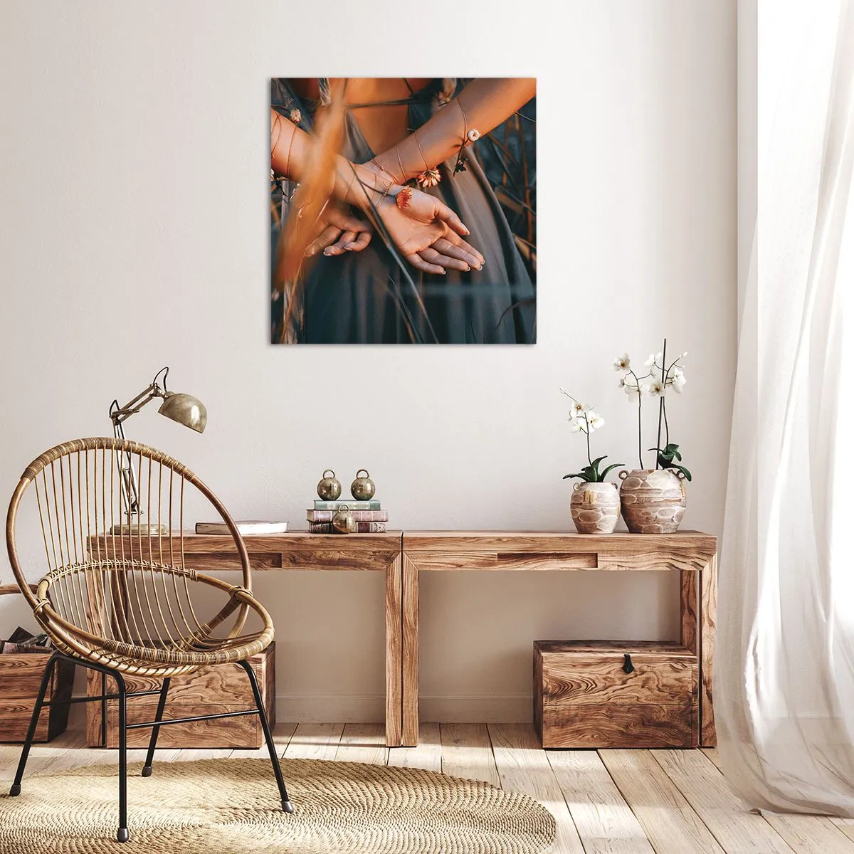 Cuadro sobre lienzo - Impresión de Imagen - Conectada con la naturaleza - 70x70 cm