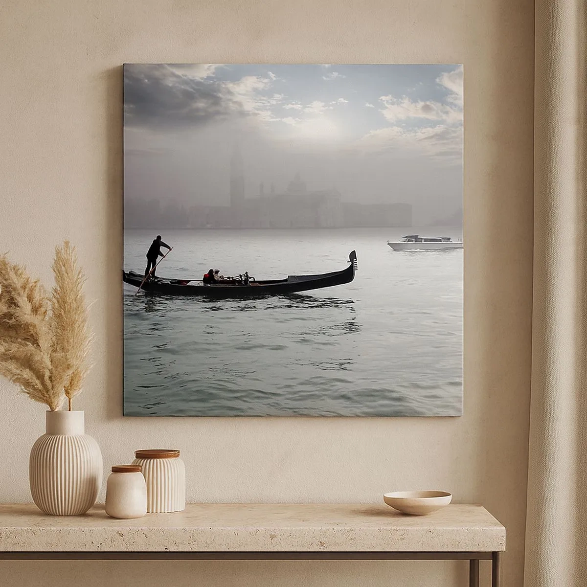 Cuadro sobre lienzo - Impresión de Imagen - Una fabulosa ciudad de agua y niebla - 30x30 cm