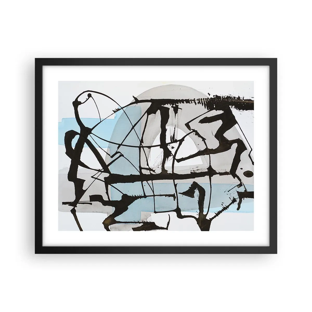 Póster en marco negro - Azul a pesar de todo - 50x40 cm