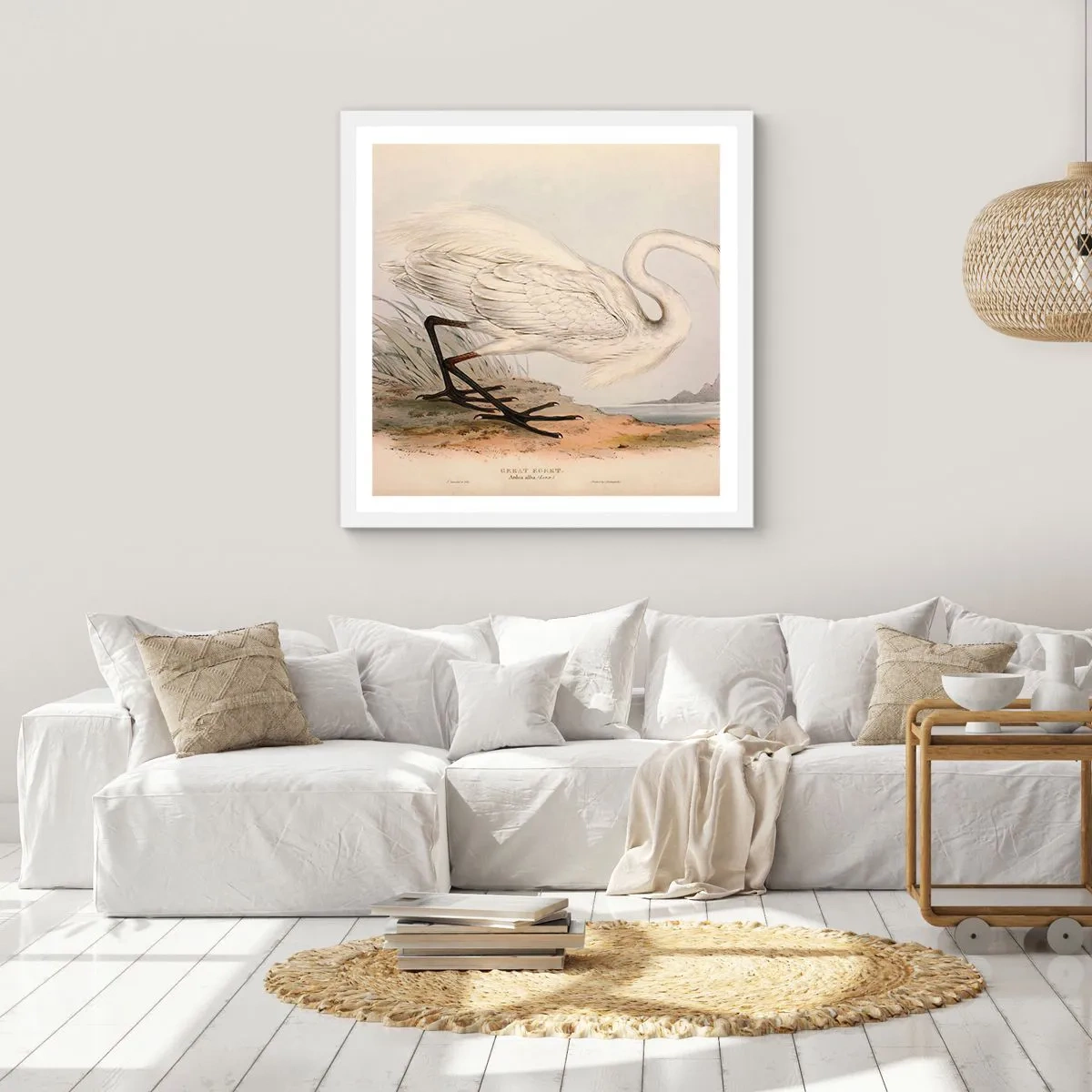 Póster en marco blanco - Dama de los juncos - 50x50 cm