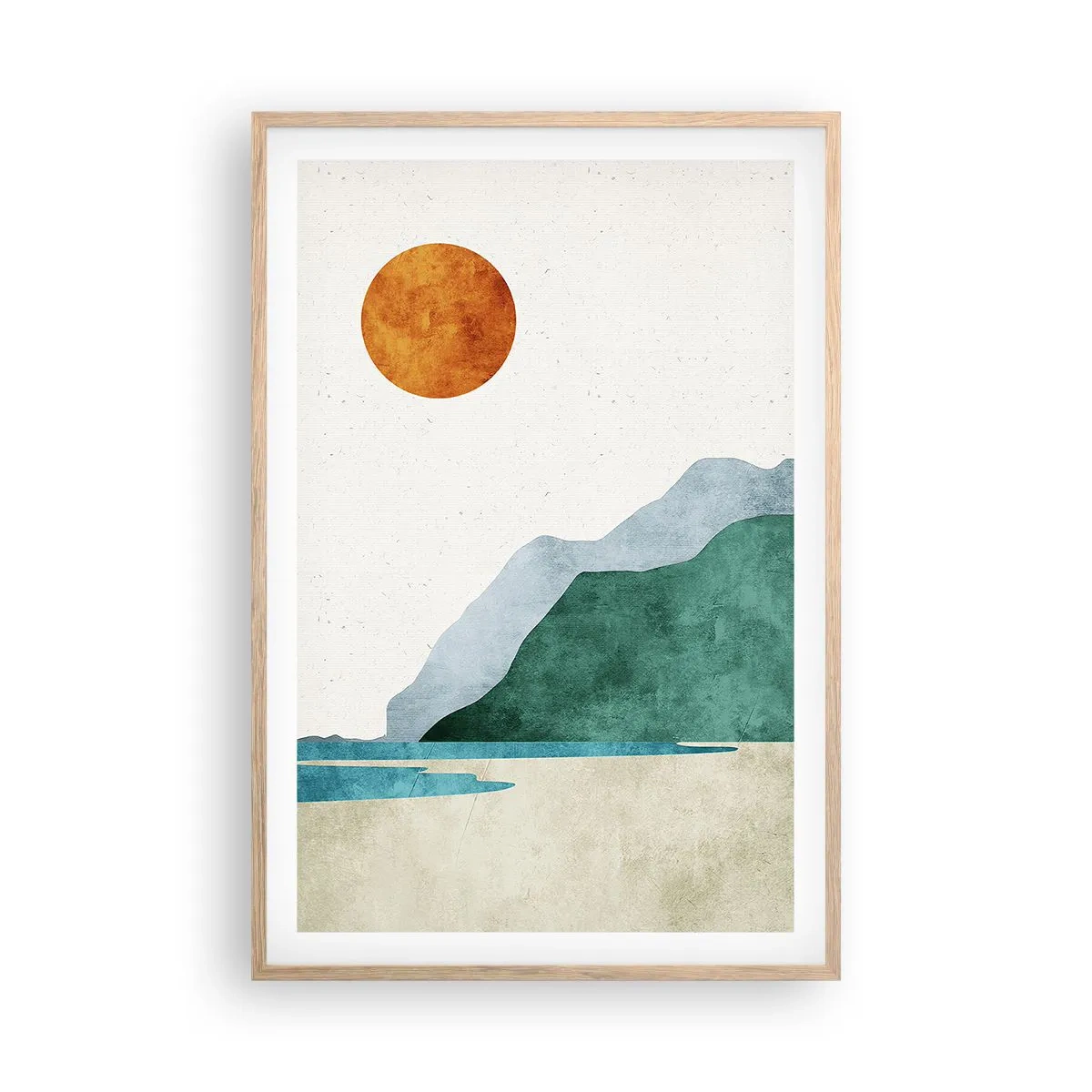 Póster en marco roble claro - Un paisaje como debe ser - 61x91 cm