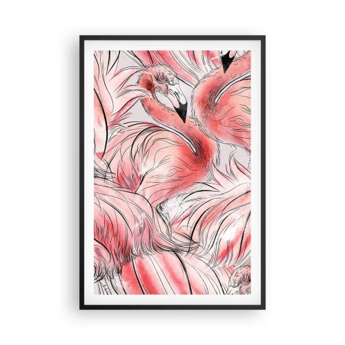 Póster en marco negro - Ballet de aves - 61x91 cm
